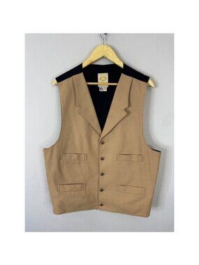 Wah Maker Frontier Clothing Mens Tan Wool Blend Western Vest XLT Made in USA